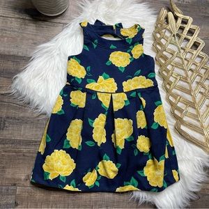 Janie and Jack Yellow Floral Keyhole Back Dress